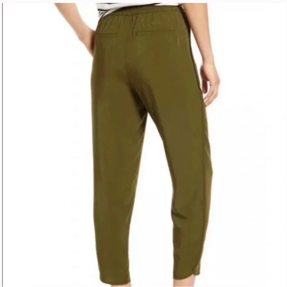 Madewell Dolphin Hem Track Trousers, Olive - Picture 3 of 6